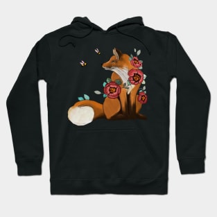 Floral Fox and the Bees Hoodie